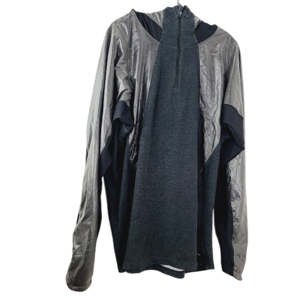 Jordan Men's Gray Black Fitted Slim Long Sleeve Athletic Hoodie Size XXL